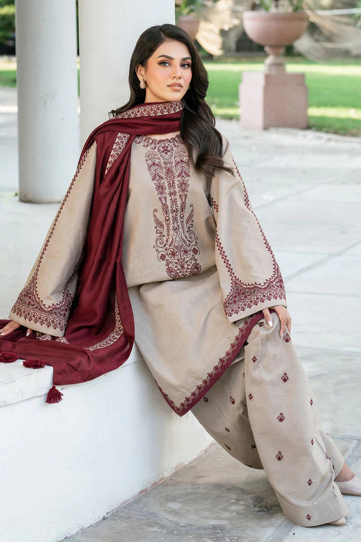 3PC DHANAK EMBROIDERED SUIT 87-RR