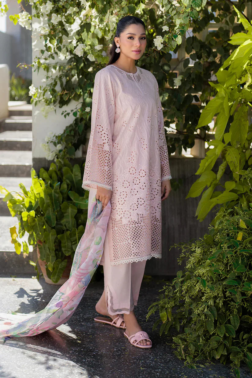LAWN 3 Piece Embroidered SHIRT PLAIN TROUSER PRINTED DUPATA D-1166