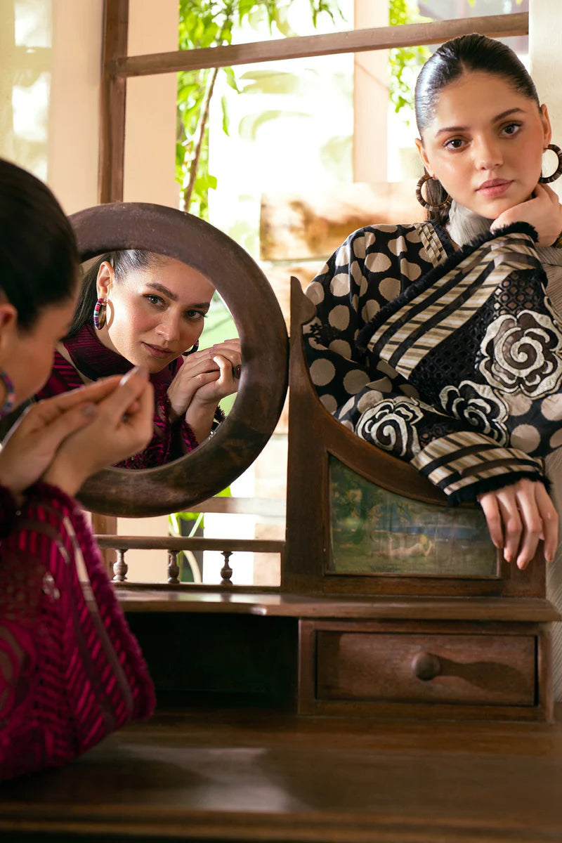 BAROQUE - 3PC KARANDI PRINTED SHIRT WITH RINTED DUPATTA AND TROUSER - HZG1879