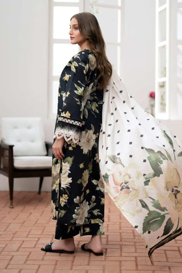 BAROQUE - 3PC KARANDI PRINTED SHIRT WITH RINTED DUPATTA AND TROUSER - HZG1876