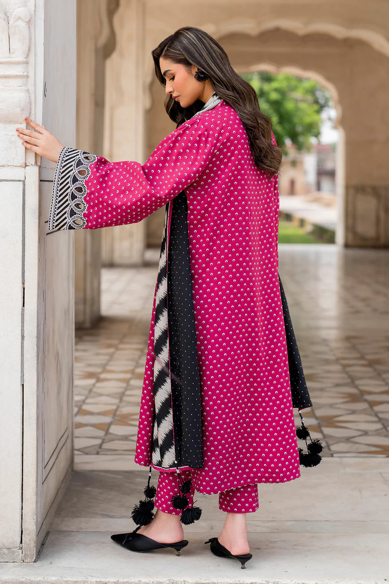 BAROQUE - 3PC KARANDI PRINTED SHIRT WITH RINTED DUPATTA AND TROUSER - HZG1875