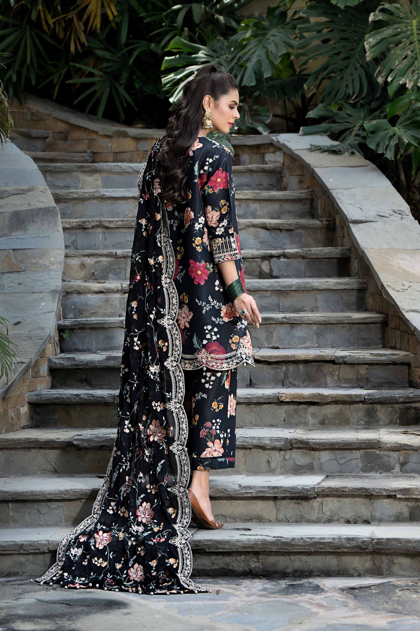 BAROQUE - 3PC KARANDI PRINTED SHIRT WITH PRINTED DUPATTA AND TROUSER - HZG1872