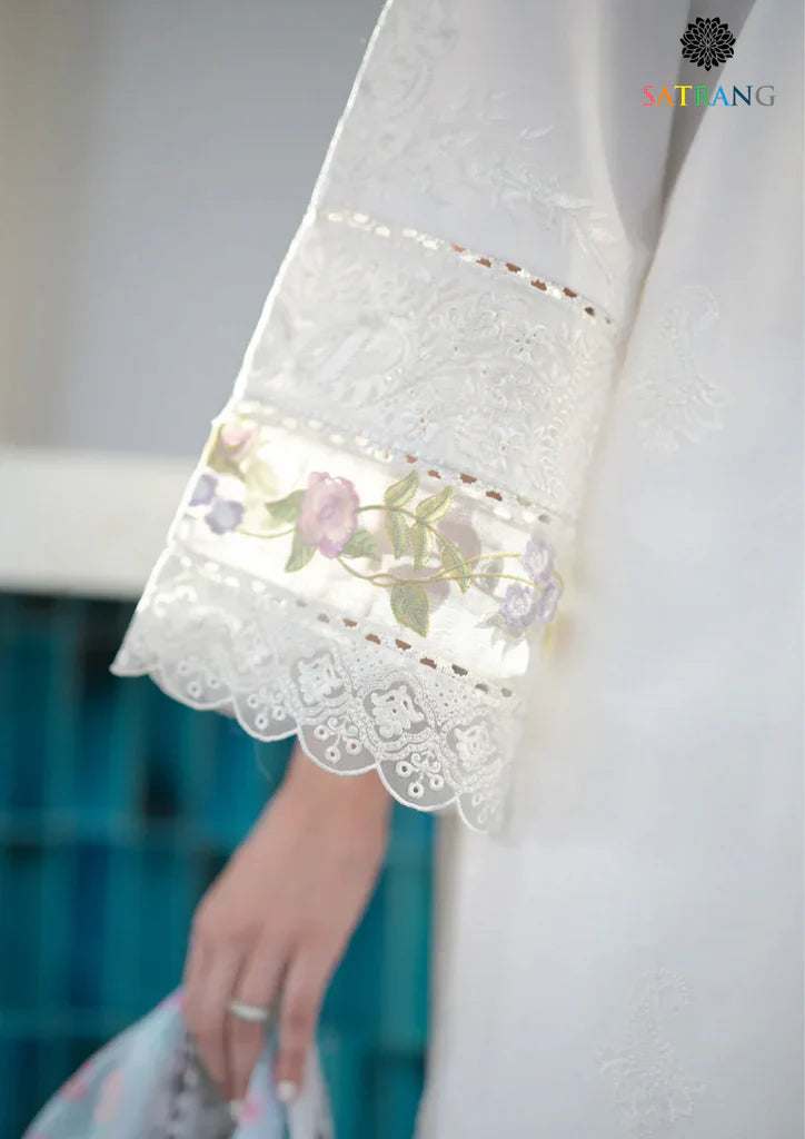 3PC LAWN EMBROIDERED SHIRT SLEEVES ORGANZA PRINTED DUPATA 65-AL