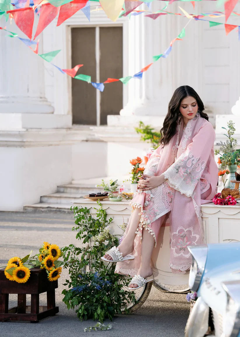 LAWN 3PC EMBROIDERED SHIRT PLAIN TROUSER (D-PATCH ) ORGANZA EMBORIDED DUPATA D-1076