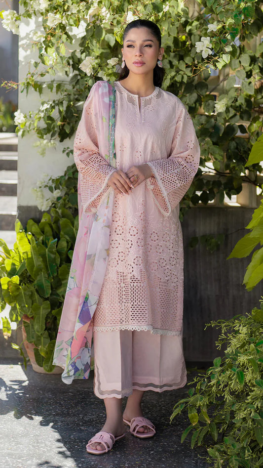 LAWN 3 Piece Embroidered SHIRT PLAIN TROUSER PRINTED DUPATA D-1166