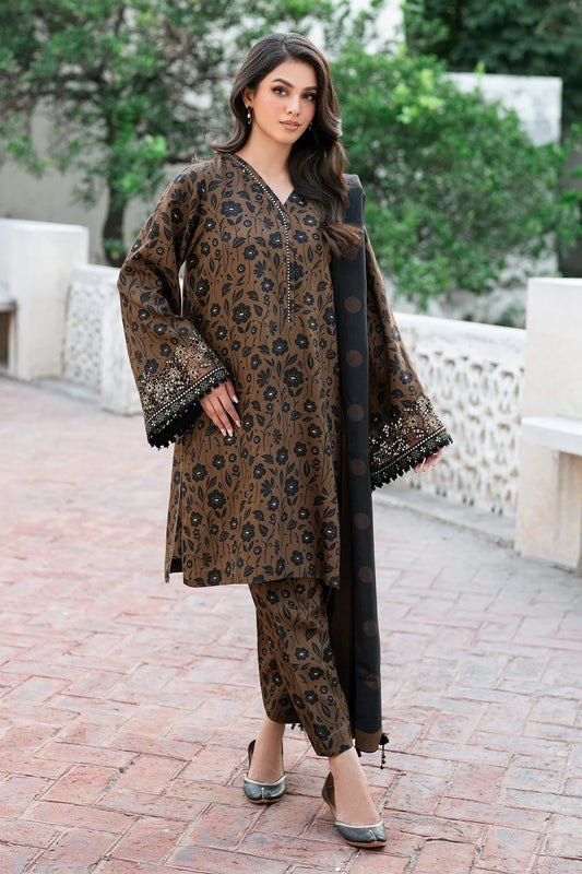 BAROQUE - 3PC KARANDI PRINTED SHIRT WITH PRINTED DUPATTA AND TROUSER - HZG1869