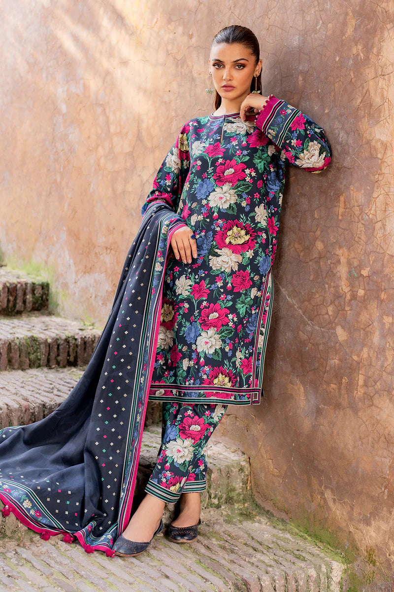 BAROQUE - 3PC KARANDI PRINTED SHIRT WITH PRINTED DUPATTA AND TROUSER - HZG1867