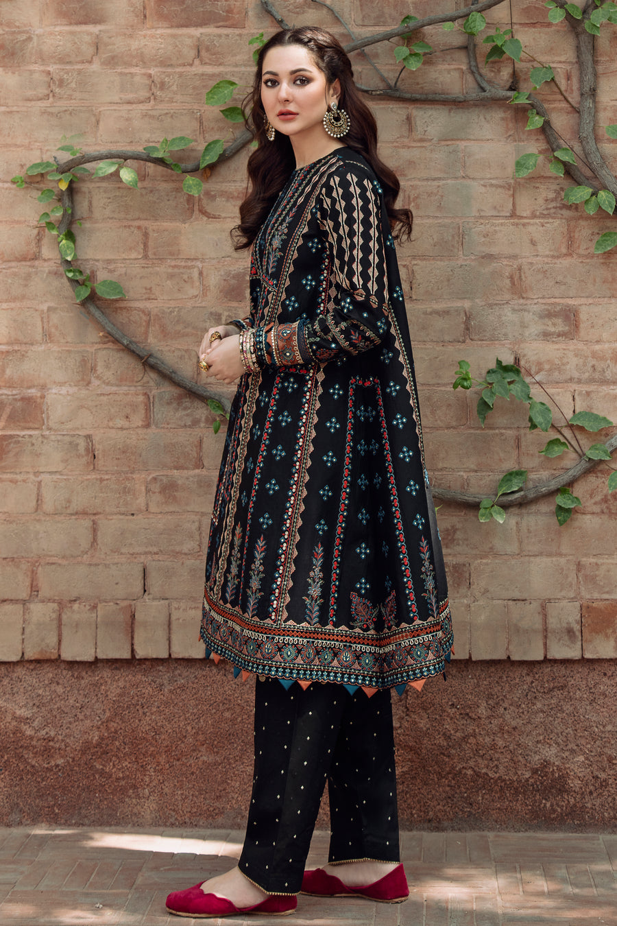 3PC DANAK EMBORIDED SHIRT PLAIN TROUSER EMBORIDED DANAK SHAWL   973-RR