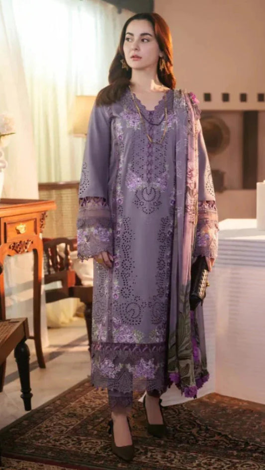 3PC DANAK boring Chickenkari Embroidered shirt boring sleeves embroidered  printed wool shawl 656-RR