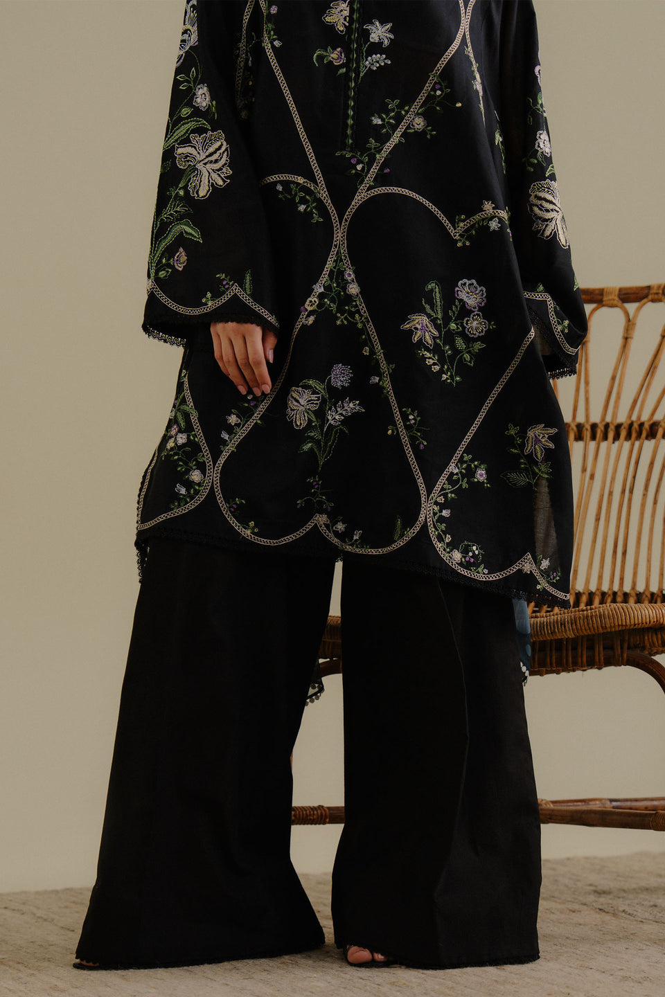 3PC DHANAK EMBROIDERED SHIRT AND PRINTED WOOL SHAWL WITH PLAIN TROUSER 778-RR