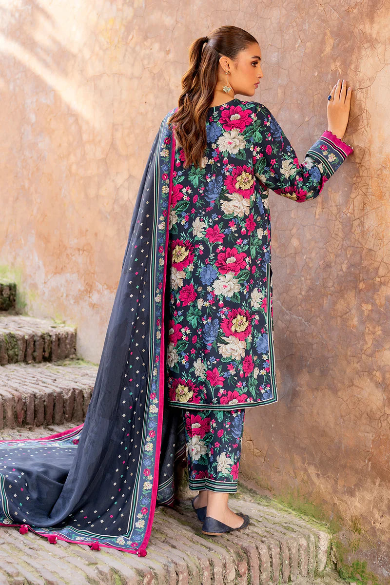 BAROQUE - 3PC KARANDI PRINTED SHIRT WITH PRINTED DUPATTA AND TROUSER - HZG1867