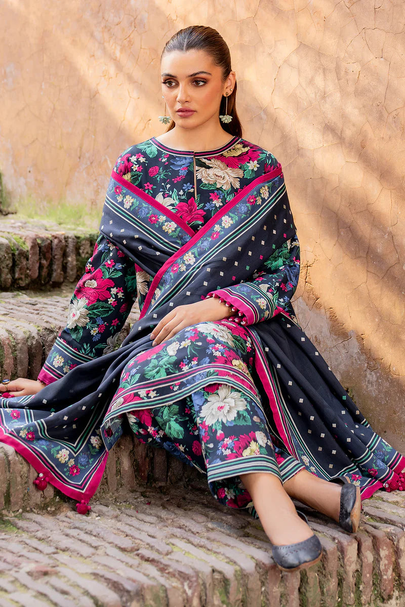 BAROQUE - 3PC KARANDI PRINTED SHIRT WITH PRINTED DUPATTA AND TROUSER - HZG1867
