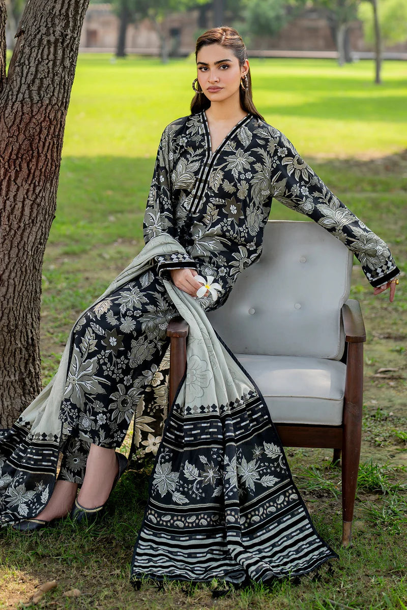 BAROQUE - 3PC KARANDI PRINTED SHIRT WITH PRINTED DUPATTA AND TROUSER - HZG18737
