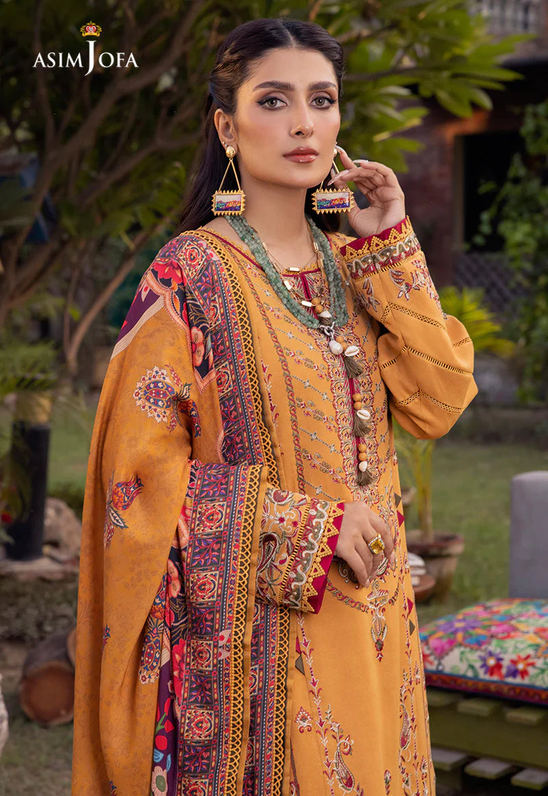 3PC UNSTITCHED LAWN Embroidered SHIRT SLEEVES PLAIN TROUSER PRINTED DUPATA 325-A