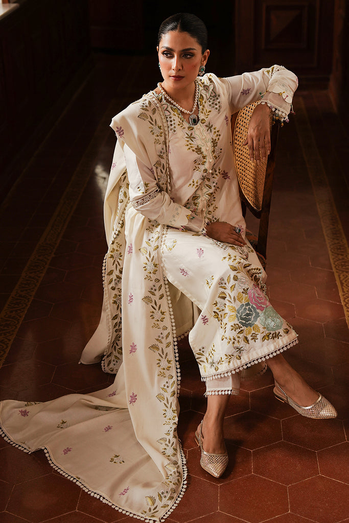 3PC DANAK EMBORIDED SHIRT EMORIDED DANAK SHAWL (DAMAN AND TROUSER LACE) PLAIN TROUSER 2058-RR