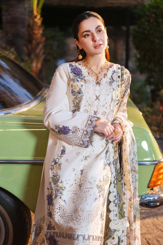 3PC DANAK CHIKENKARI EMBORIDED SHIRT PLAIN TROUSER AND PRINTED WOOL SHAWL 837-RR