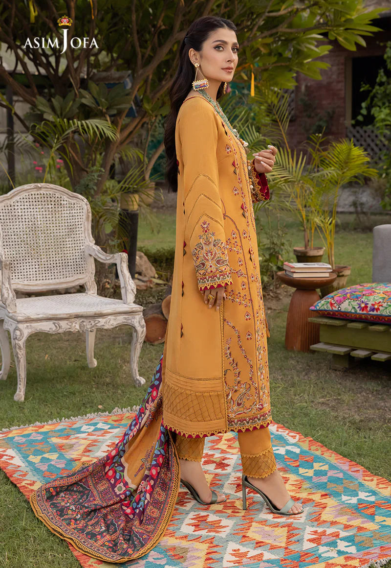 3PC UNSTITCHED LAWN Embroidered SHIRT SLEEVES PLAIN TROUSER PRINTED DUPATA 325-A