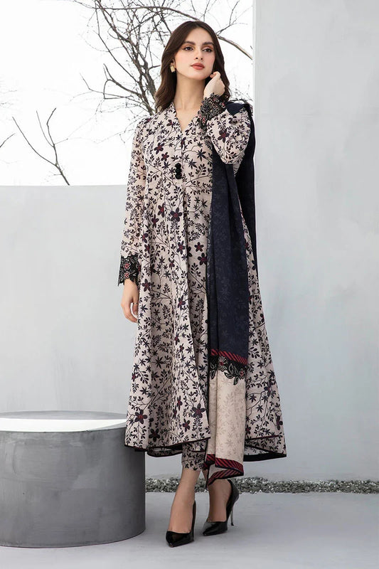 BAROQUE - 3PC KARANDI PRINTED SHIRT WITH PRINTED DUPATTA AND TROUSER - HZG1866