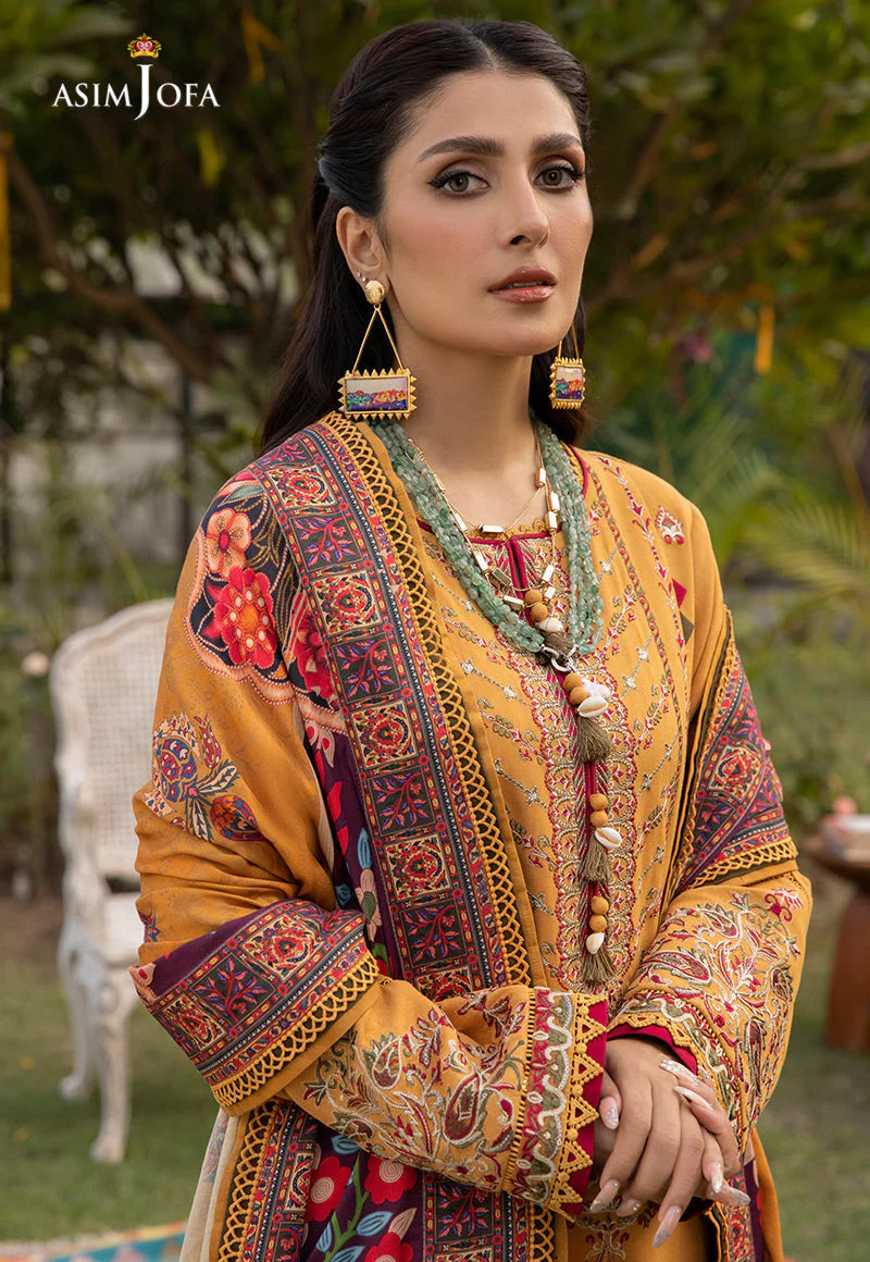 3PC UNSTITCHED LAWN Embroidered SHIRT SLEEVES PLAIN TROUSER PRINTED DUPATA 325-A