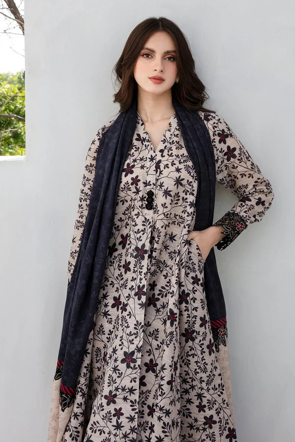 BAROQUE - 3PC KARANDI PRINTED SHIRT WITH PRINTED DUPATTA AND TROUSER - HZG1866