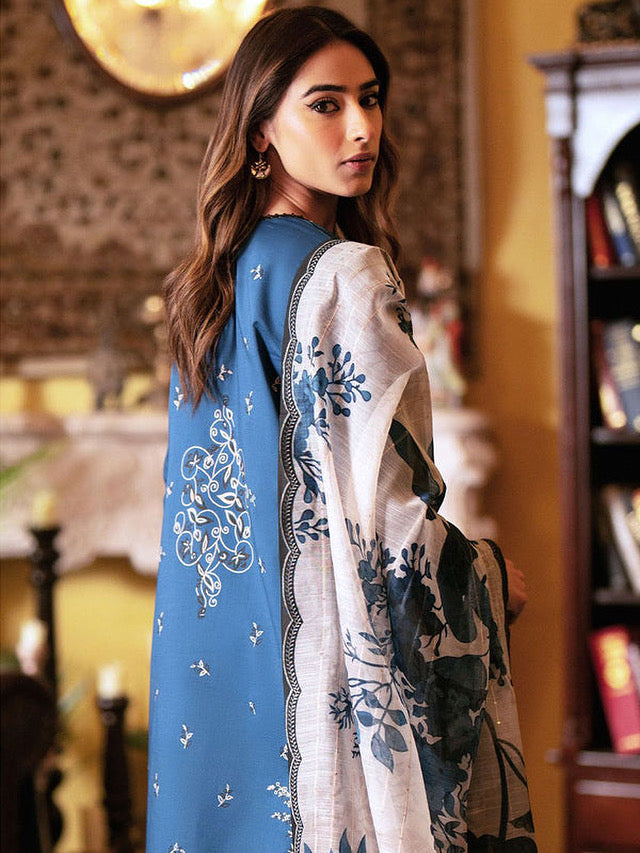 3PC DANAK EMBROIDERED SHIRT, PRINTED WOOL SHAWL AND PLAIN TROUSER 99-RR