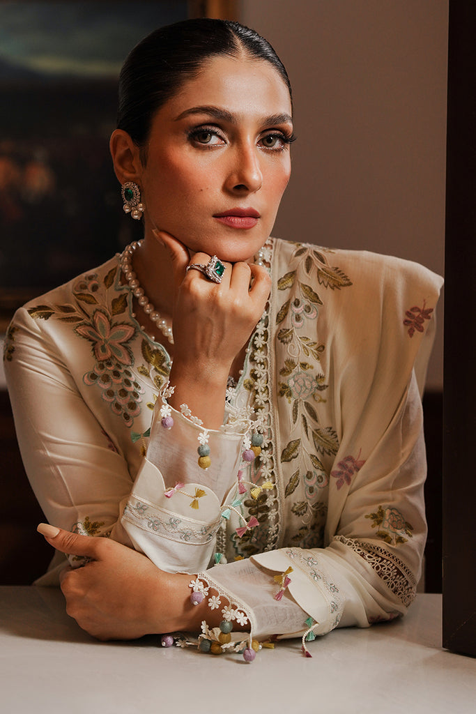 3PC DANAK EMBORIDED SHIRT EMORIDED DANAK SHAWL (DAMAN AND TROUSER LACE) PLAIN TROUSER 2058-RR
