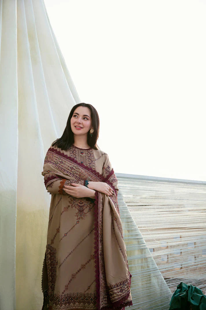 3PC DANAK EMBORIDED SHIRT PLAIN TROUSER EMBORIDED DANAK SHAWL    737-RR