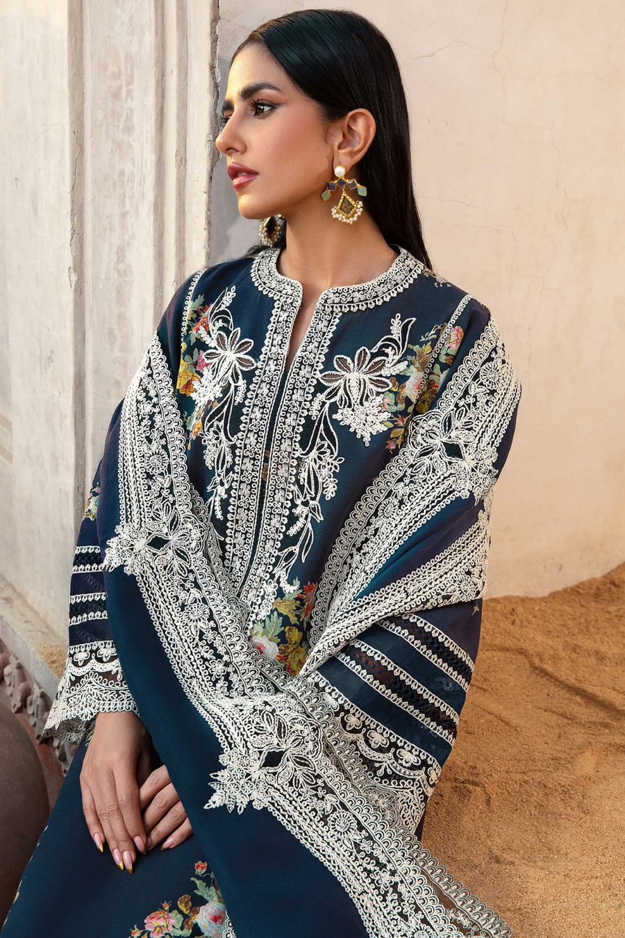 3PC DHANAK EMBROIDERED SUIT 972-Rr