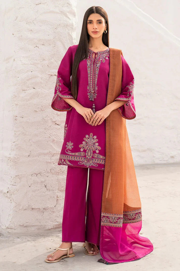LAWN 3PC EMBROIDERED SHIRT PLAIN TROUSER (D-PATCH) ORGANZA PRINTED DUPATA D-1000