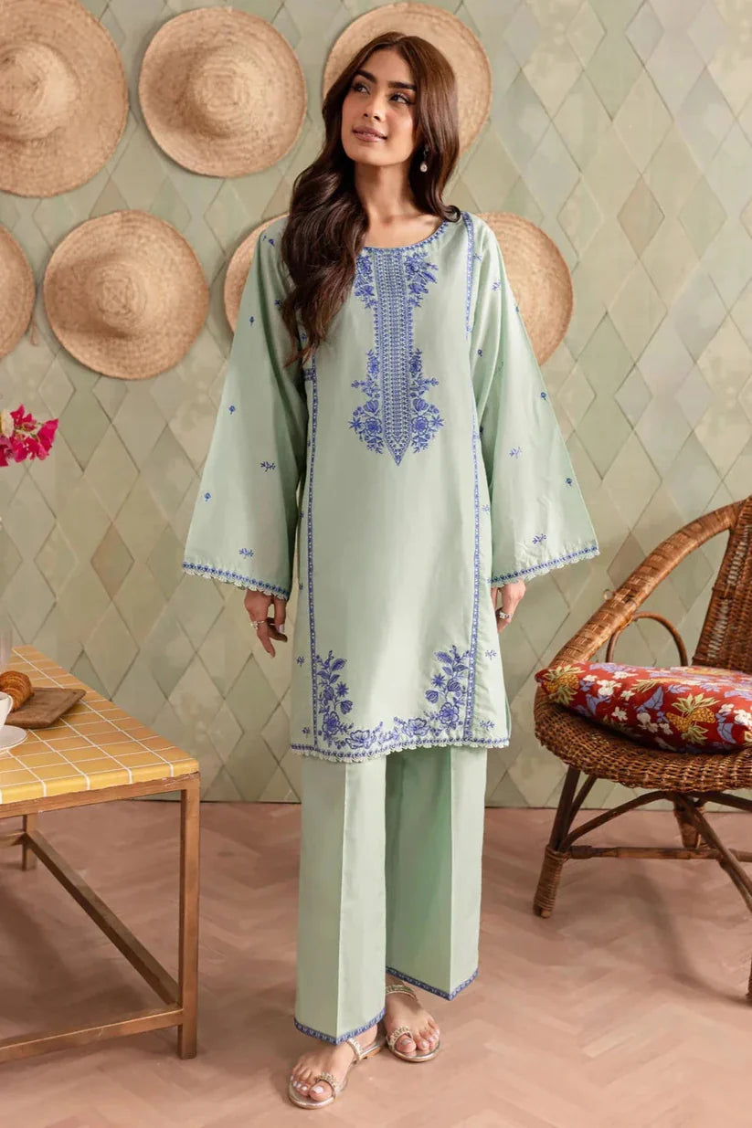 LAWN 3PC CHIKENKARI EMBROIDERED SHIRT PLAIN TROUSER (D-PATCH ) monar printed DUPATA D-1001