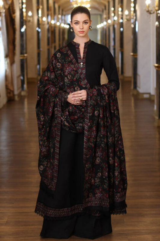 3PC DHANAK EMBROIDERED SUIT WITH HEAVY DANAK EMBORIDED SHAWL 882-RR