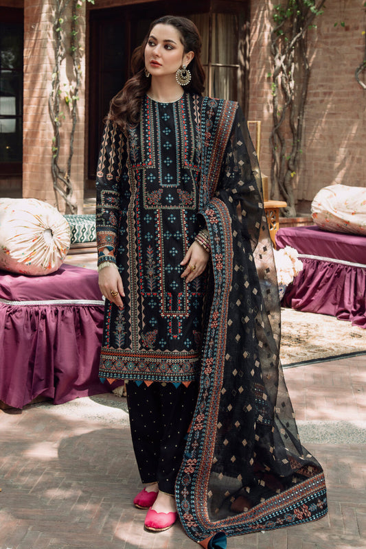 3PC DANAK EMBORIDED SHIRT PLAIN TROUSER EMBORIDED DANAK SHAWL   973-RR