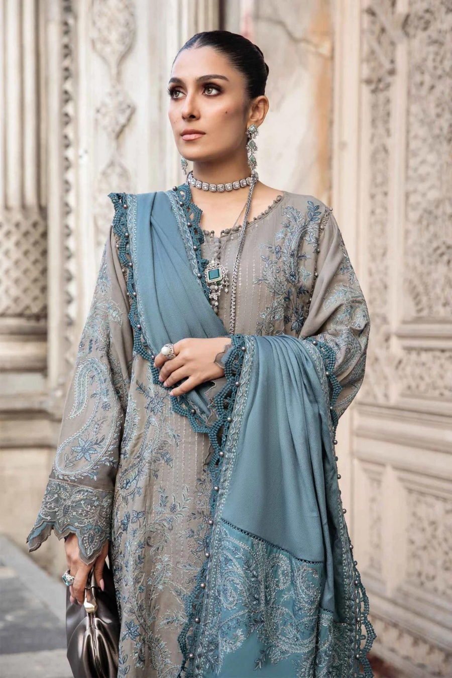 3PC DHANAK EMBROIDERED SUITD-2662