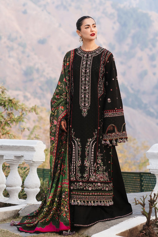 3PC DANAK EMBROIDERED SHIRT PRINTED WOOL SHAWL AND PLAIN TROUSER 77-RR