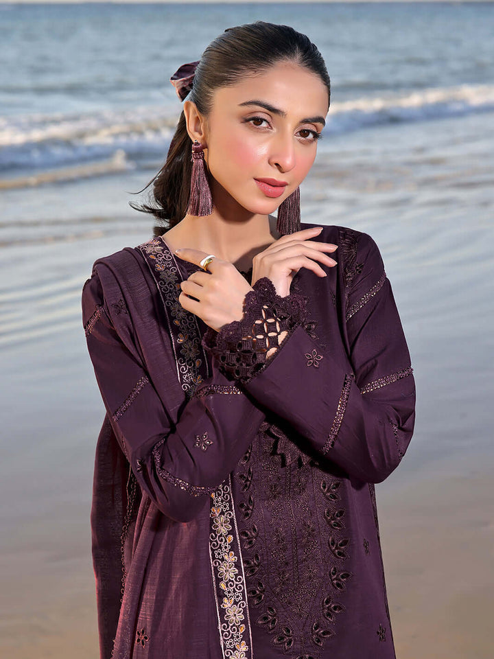 3PC DHANAK EMBROIDERED SUIT D-1079