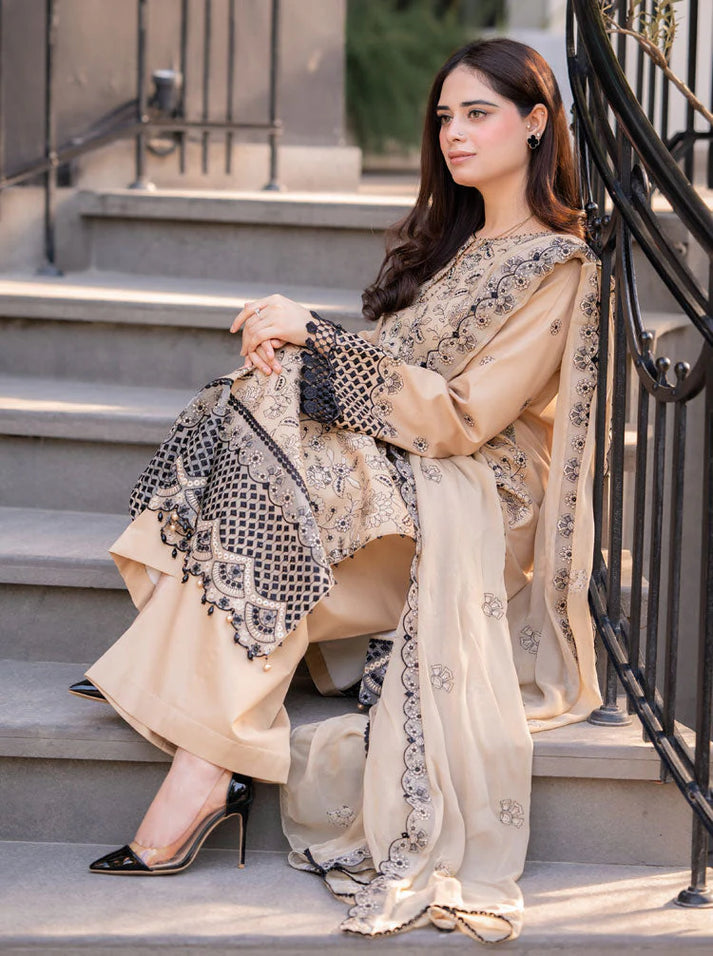 3PC DHANAK EMBROIDERED SUIT 990-RR