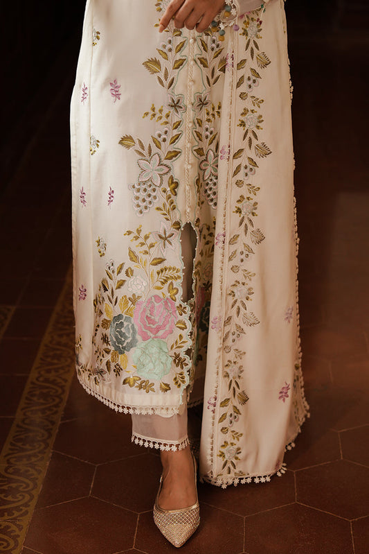 3PC DANAK EMBORIDED SHIRT EMORIDED DANAK SHAWL (DAMAN AND TROUSER LACE) PLAIN TROUSER 2058-RR