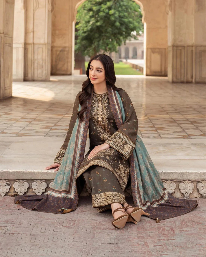 3PC DHANAK EMBROIDERED SUIT 656-RR