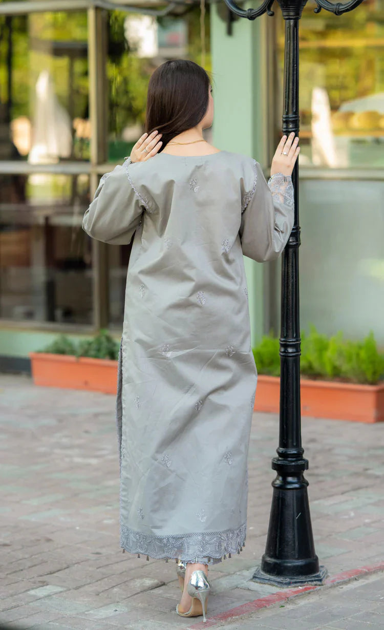 3PC DANAK EMBORIDED SHIRT PLAIN TROUSER EMBORIDED DANAK SHAWL    333-RR