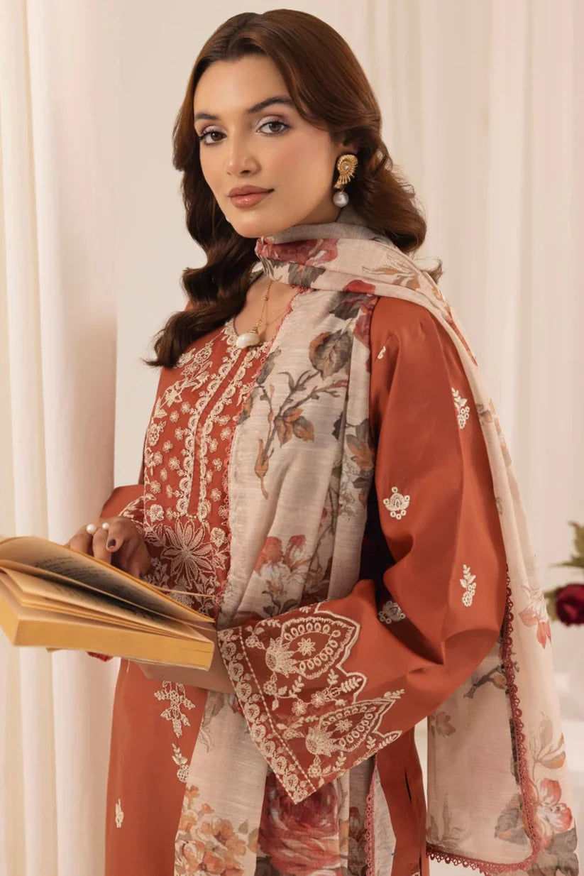 LAWN | 3PCS PREMIUM EMBROIDERED SUMMER LAWN D-1088