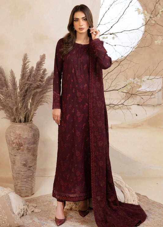 BAROQUE - 3PC KARANDI PRINTED SHIRT WITH RINTED DUPATTA AND TROUSER - HZG1878