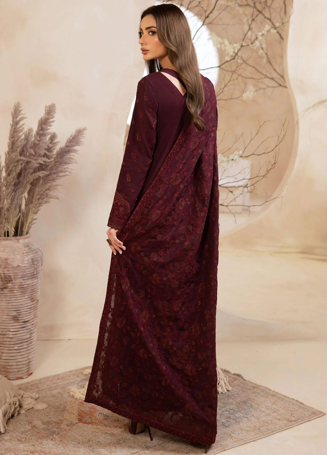 BAROQUE - 3PC KARANDI PRINTED SHIRT WITH RINTED DUPATTA AND TROUSER - HZG1878